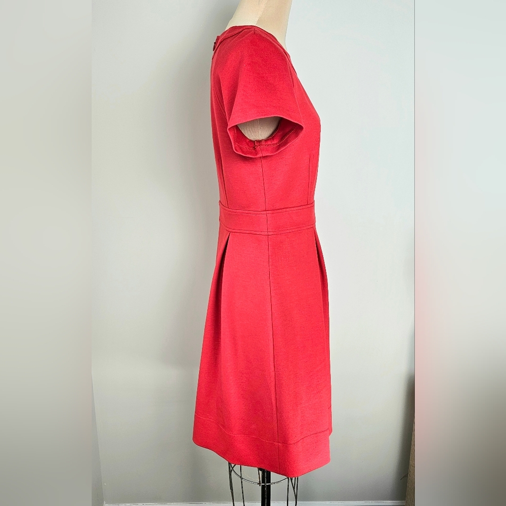 NWT Shoshanna x Bergdorf Goodman Red Pleated Fit-and-Flare Dress – Size 10 - Picture 3 of 12